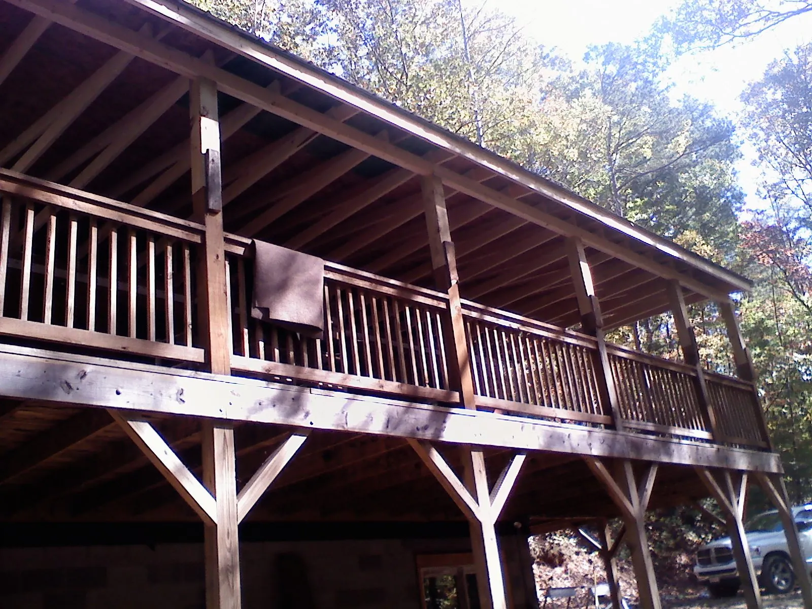 Timber framing under a new elevated porch and deck — Roof Leak Repair in Dows by Roofing Brothers
